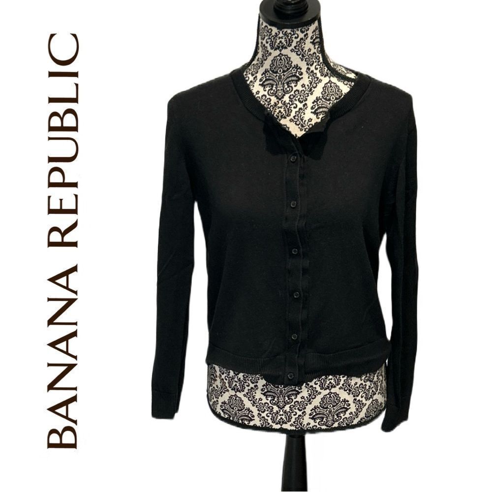 Banana Republic Women’s Black Button Down Sweater - Size M